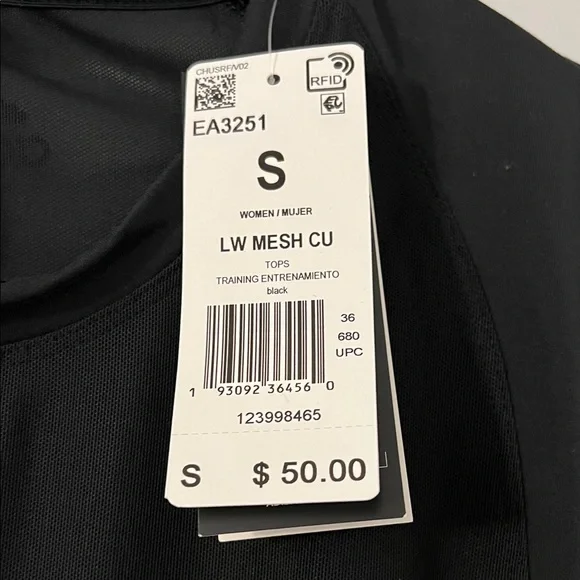 adidas Women's Mesh Black Long Sleeve Top - Picture 2 of 3